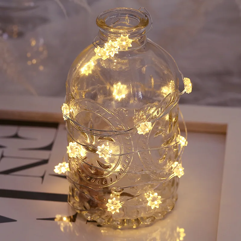 

3M 30LEDS Star Heart flowers Copper Wire String Lights LED Fairy Lights Christmas Wedding decoration Lights Battery Operated
