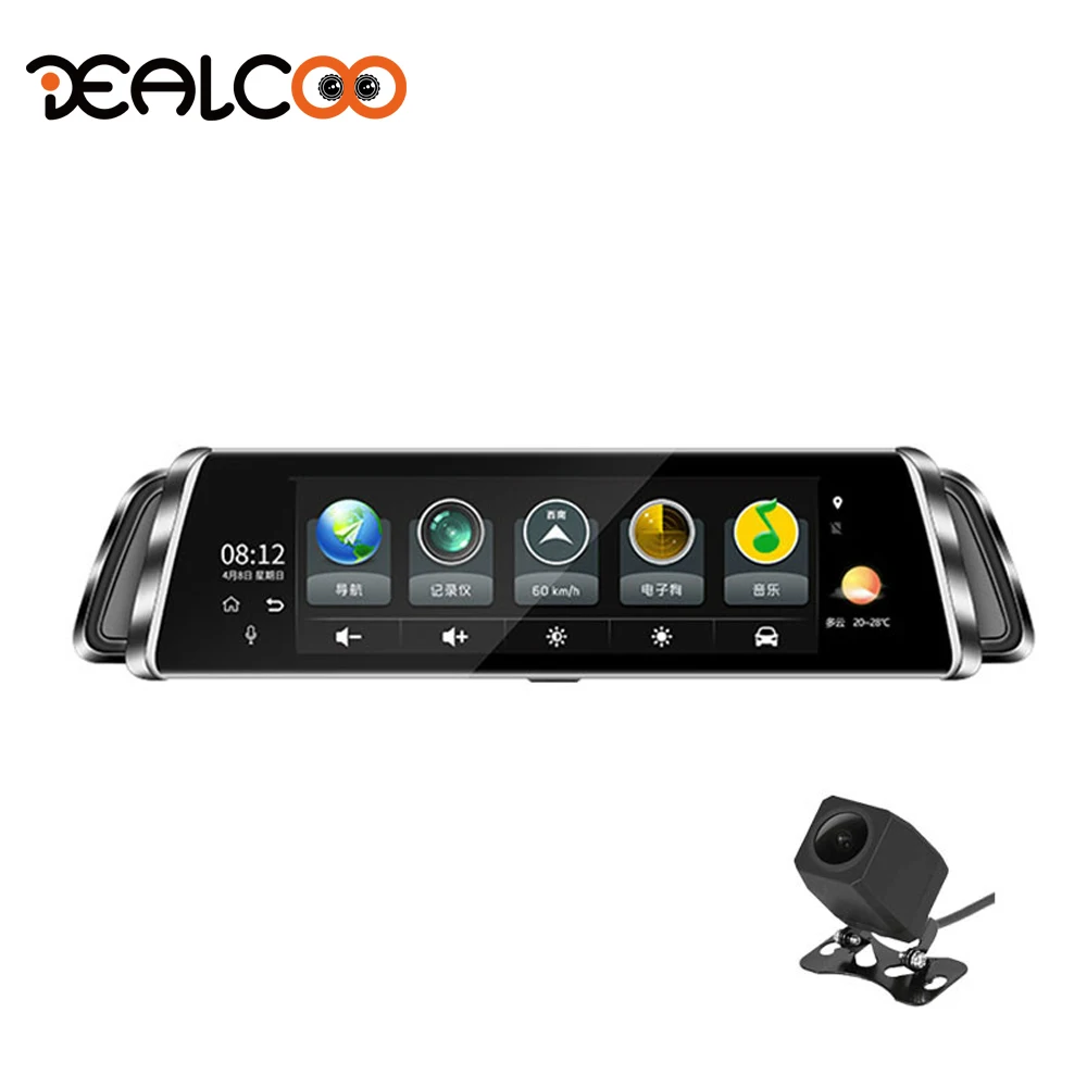 

Dealcoo 10' Touch Screen Car DVR Video Recorder Camera ADAS Android 4G/WIFI GPS Navigation Mirror DashCam RearView Mirror Camera