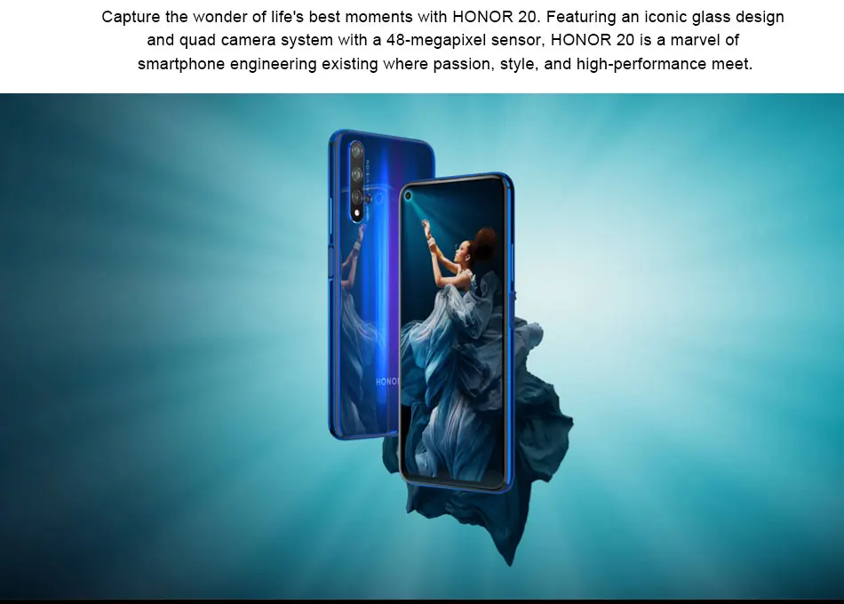 Мобильный телефон Honor 20, 6,26 дюймов, 8 ГБ ОЗУ, 256 Гб ПЗУ, Восьмиядерный процессор Kirin 980, супер зарядка, боковой отпечаток пальца, Android 9, NFC, смартфон