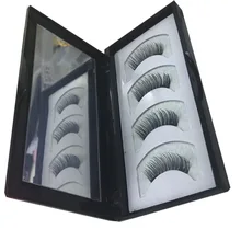 Китайский бренд Магнитный ненастоящий ресницы ручной работы ресницы крест 2 магнита натуральные длинные накладные ресницы 1 комплект = 2 пары с коробочка с зеркалом
