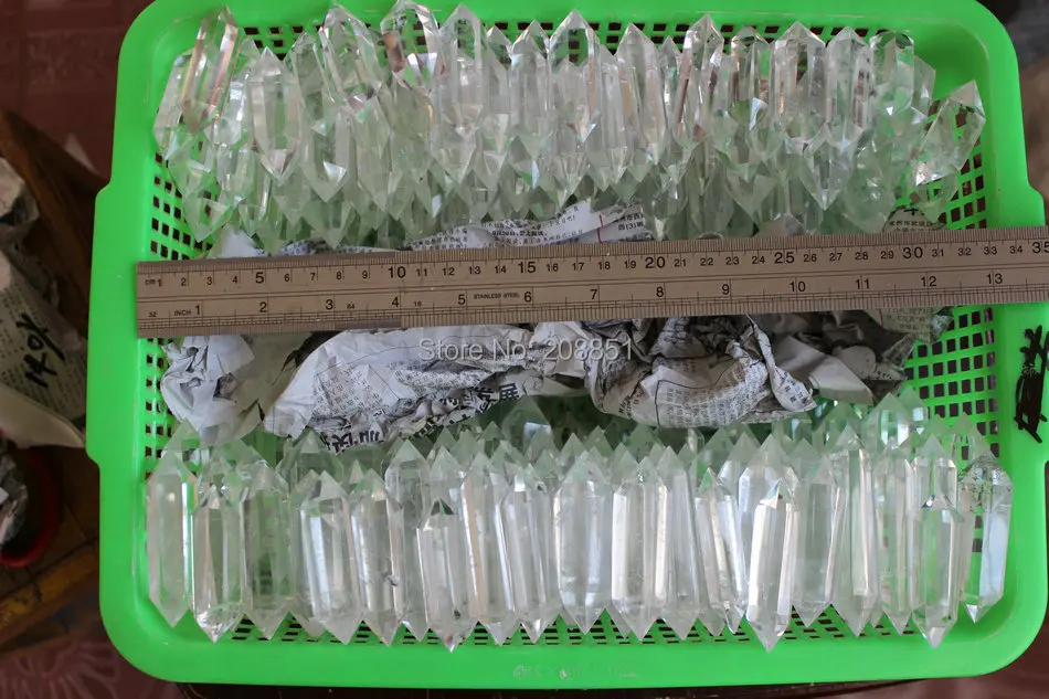 

NATURAL CLEAR QUARTZ CRYSTAL DOUBLE TERMINATE POINTS WAND POLISHED HEALING.Wholesale Price