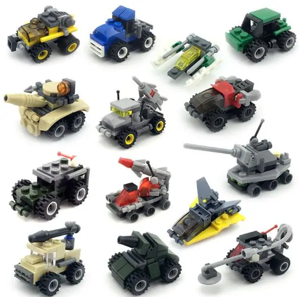 14 Style Mini Educational Building Blocks Toys DIY Bricks Assembled Compatible Car YH1262