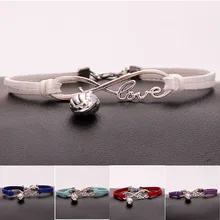 10 шт./лот) 18 Цвета бесконечность любви волейбольный браслет и браслеты очарование плетеный браслет Спорт Ювелирные изделия Рождественский подарок