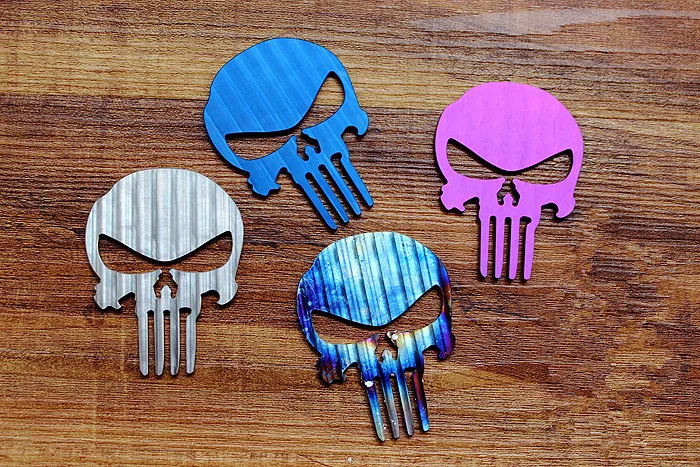 

Titanium Alloy Punisher Metal Stickers Phone Stickers Not Corroded Rusty Edc Decorative Stickers