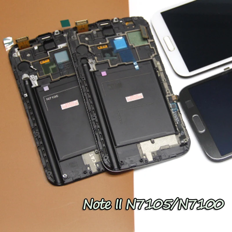 Для samsung Galaxy Note2 Note 2 N7105 ЖК-дисплей с рамкой сенсорный полный дигитайзер для N7100