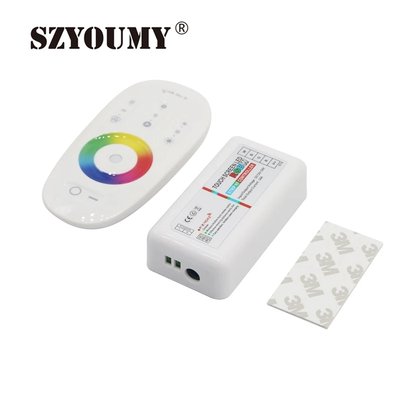 

SZYOUMY DC 12V - 24V RGB RGBW Led Controller 2.4G RF Touch Screen Remote Control 6A per Channel for RGB Led Light