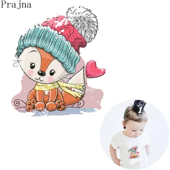 

Prajna Iron On Transfer Applique Sticker On Clothes Patch Cartoon Fox Heat Transfer Vinyl Patch For Clothes Stripes DIY Washable