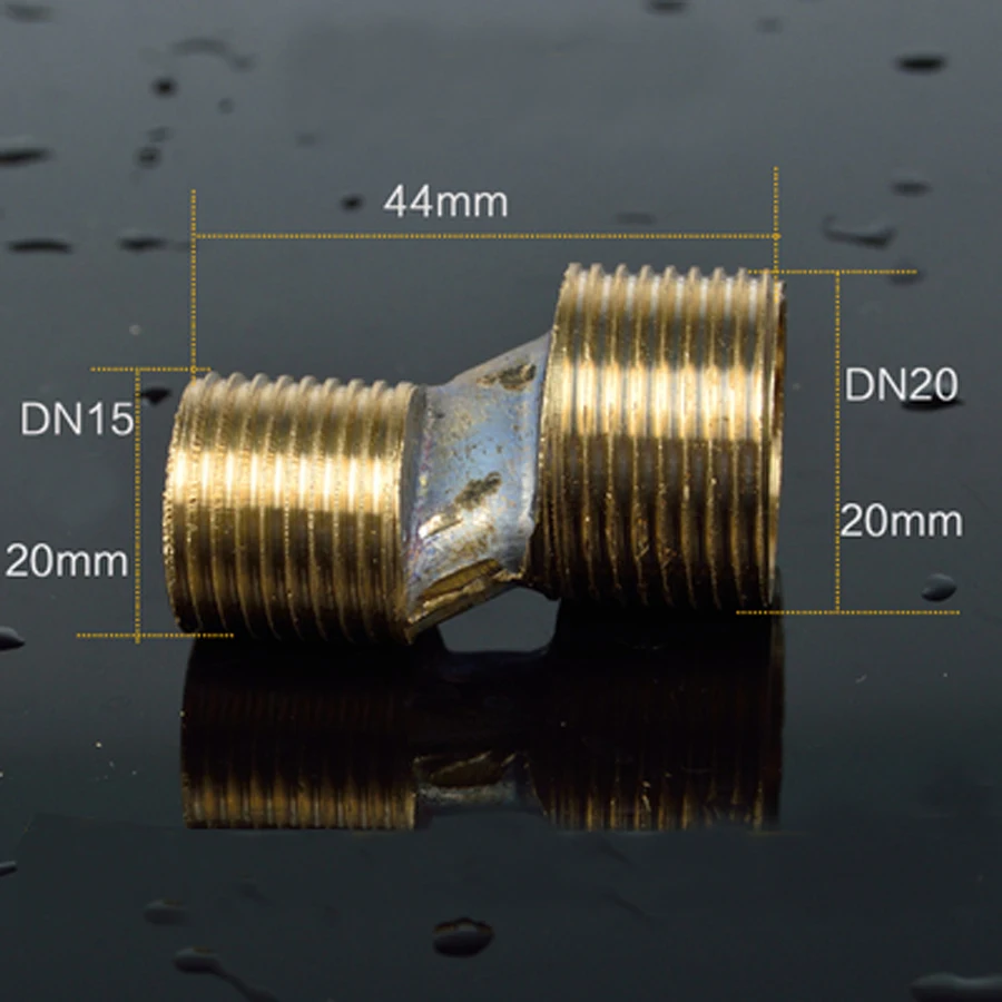 G 3/" до 1/2" BSPP Мужской эксцентричный латунный редуктор удлиненная угловая длина 44 мм для смесителя, аксессуары для душа