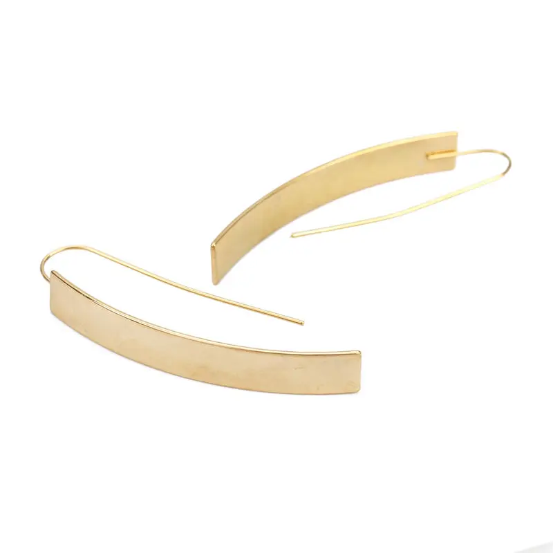 304 Stainless Steel Earrings Smooth Arc Drop Clip Earring 5.1x 0.7cm 1 Pair ear clip earrings,clip earrings,ear clip