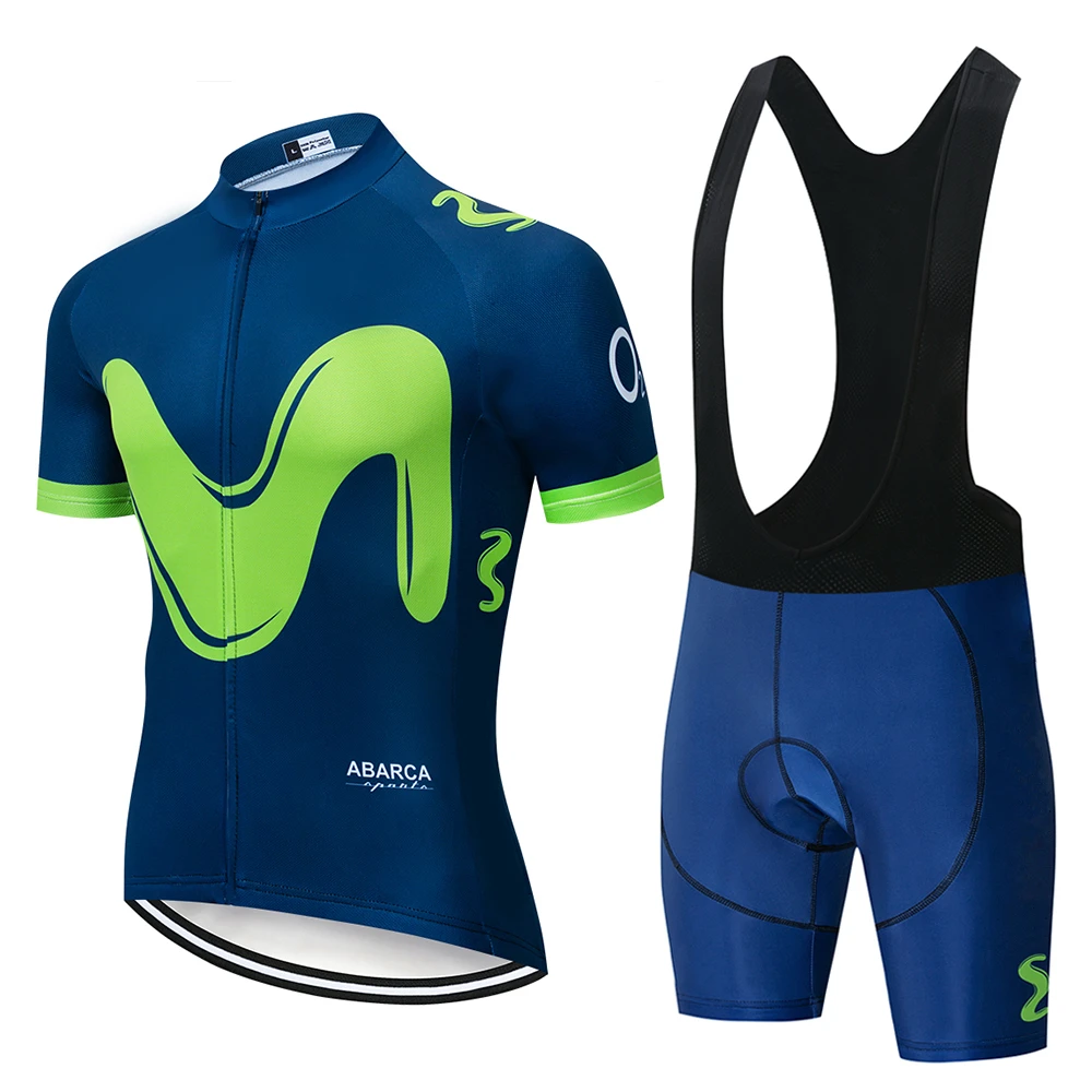 

Movistar Team short-sleeved cycling Jersey suit bib roa ciclismo bicycle suit MTB bicycle Jersey uniform men's clothing 2019