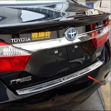 Auto styling Für 2012 2013 2014 2015 Toyota camry Edelstahl stahl stamm schutz hinterer stoßdämpfer-fuss-platte Heckbügel Sill