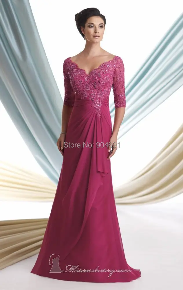 raspberry mother of the bride dress