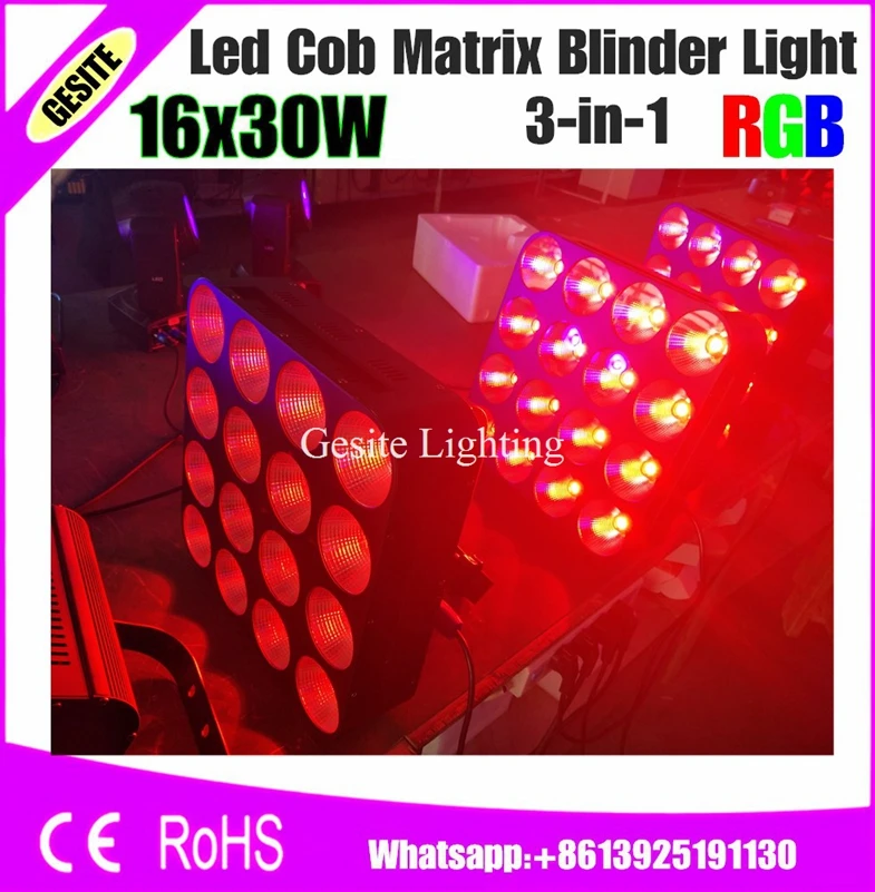 2 шт./лот RGB 3 в 1 светодиодная матрица 16X30W поворотный свет 4x4 сценический свет|blinder
