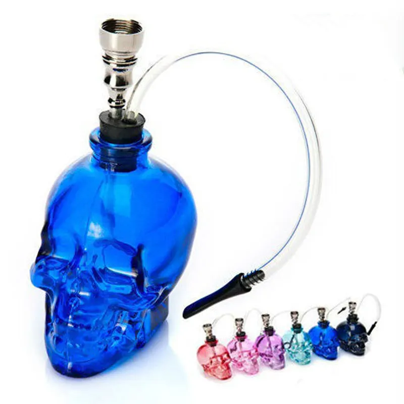 Mini Glass Hookah Water Pipe Skull Bong Shisha Smoking Tobacco 2 Tube Mini Glass Hookah Water Pipe Skull Bong Shisha Smoking Tobacco 2 Tube