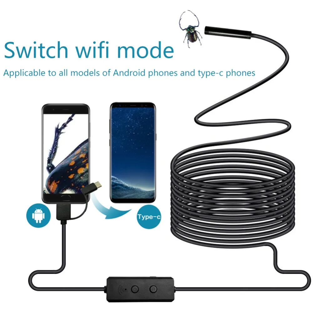 font b Wireless b font Endoscope IP67 Waterproof WiFi Borescope 2 0MP HD Inspection Camera