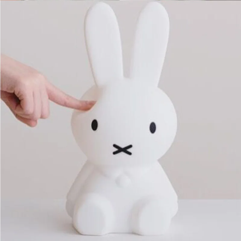 

Rabbit LED Night Light Children's Room Decoration Table Lamp USB Charging Silicone Touch Sensing Bedroom Living Room Gift Lamp