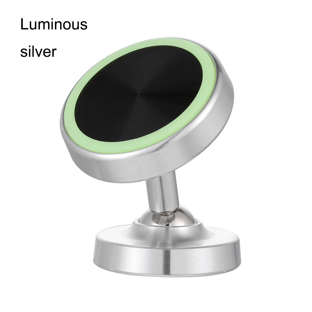Luminous silver Новое поступление 360 градусов универсальная светящаяся Подставка Автомобильный магнитный держатель для телефона Двойные липкие держатели для телефона аксессуары для интерьера - Цвет: Luminous silver
