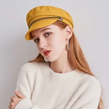 Новая Корейская версия из вельвета Кепки женский осенью и зимой рыбья кость цепи Шапки прилив Ретро Повседневное, Цвет Кепки HC30