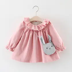 Vestido infantil/ограниченная распродажа, коллекция 2019 года, новая коллекция, верхняя одежда без подкладки с длинными рукавами для принцессы