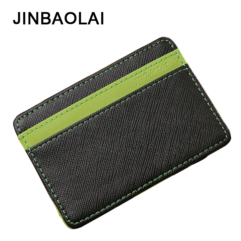 

JINBAOLAI Magic Male Money Clips Fashion Women Wallets Men Leather Short Purses 4 Card Bits Unisex Wallet Thin Small Purse