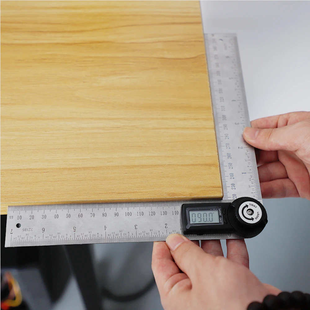  0-200mm Gauge Protractors And Ruler Combination Square Digital Protractor Angle Ruler Stainless Ste