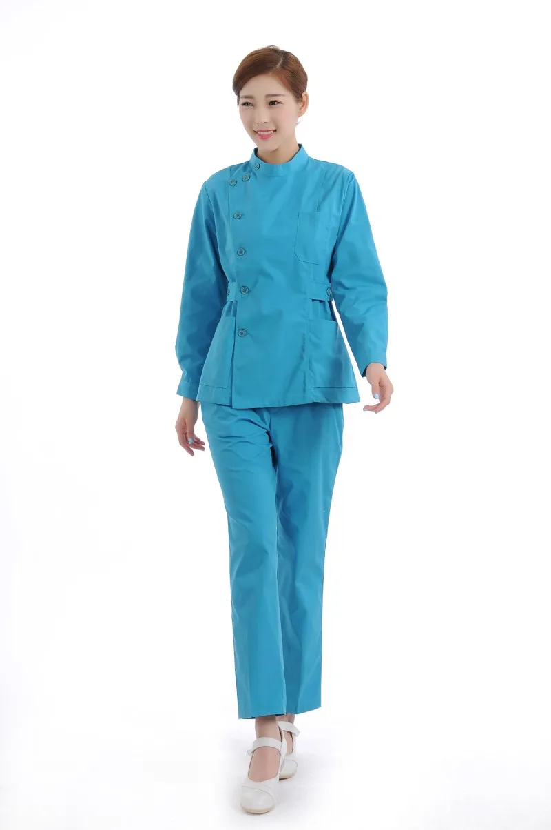 Зимние женские с воротником-стойкой, с длинными рукавами, с регулируемой талией, униформа для медсестры, стоматологическая клиника, рабочая одежда для кормления