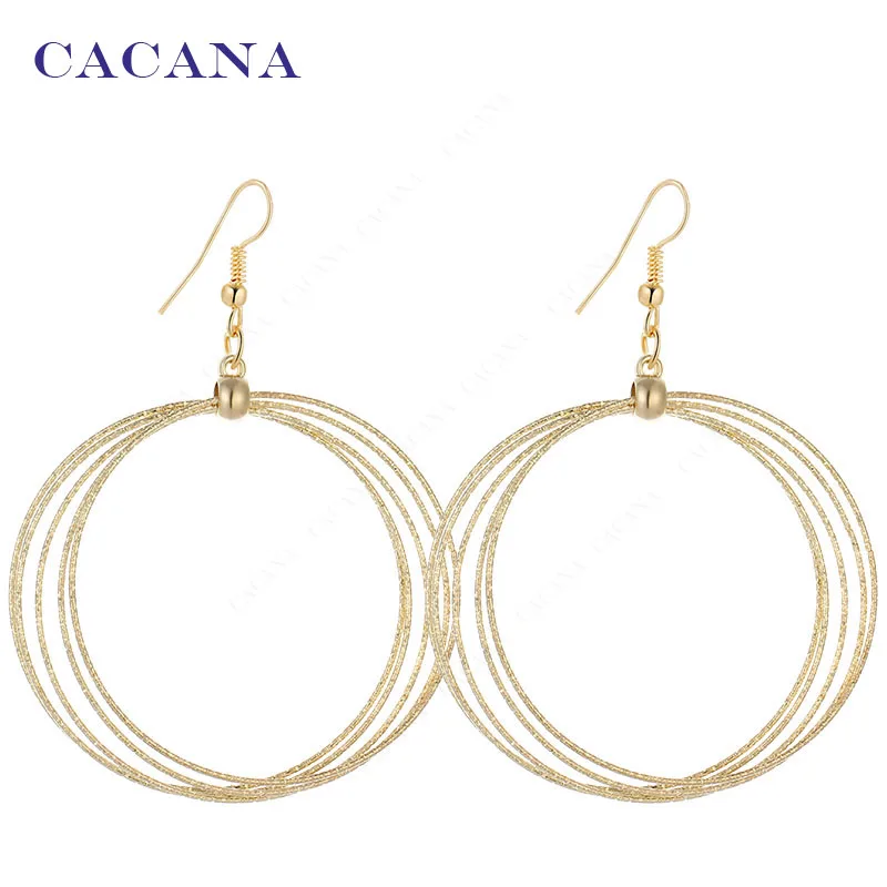 CACANA Dangle Long Earrings For Women Big Round Top Quality Bijouterie Hot Sale No.A552 A553