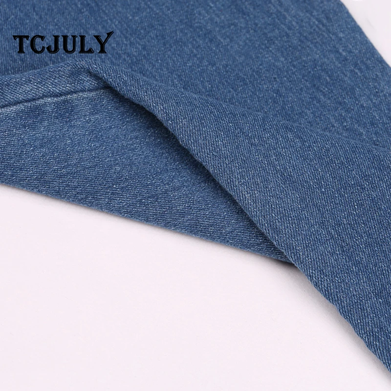 TCJULY, Новое поступление, умягчитель, потертые джинсы с молнией сзади, пуш-ап, узкие прямые синие джинсовые штаны, уличная одежда, повседневные женские джинсы