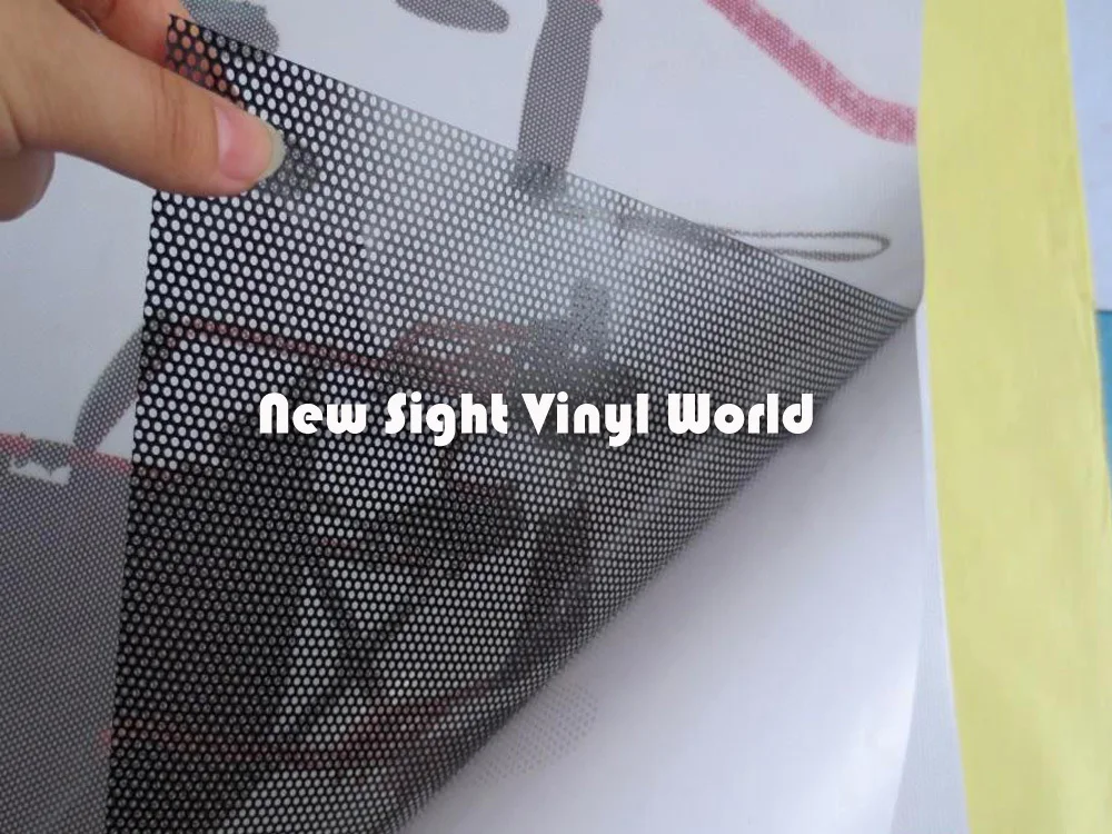 Voiture 90x107cm fenêtre fly eye phare vinyle wrap spi vision mot noir juridique tint