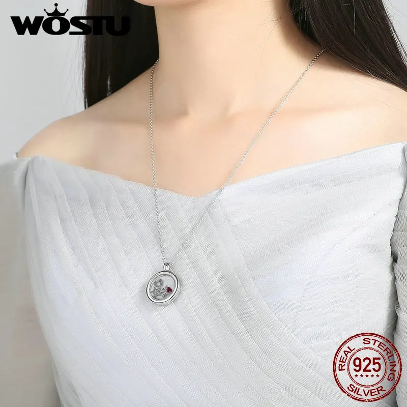 Новое поступление 925 Чистое серебро плавающее среднее ожерелье с подвеской подходит для миниатюрные шармы для женщин DIY Ювелирные изделия CRF001