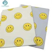 50 см* 160 см Милая хлопковая ткань с принтом улыбающегося лица для лоскутного шитья, подушки, подушки, постельные принадлежности, текстиль и рукоделие
