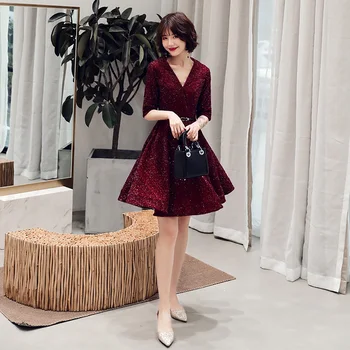 

wei yin 2020 Cocktail Dresses Elegant formal Party Dress A-Line V-Neckline Women Short Sexy Women Homecoming Dresses WY1645