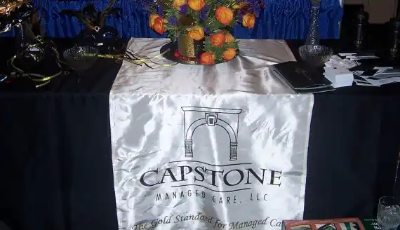 Personalized Wedding Table Runner Company Business Logo Display