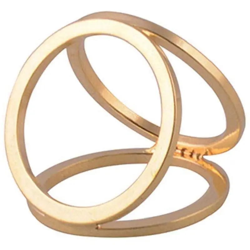 

Simple Gold Tone 3 Rings Style Silk Scarf Clip Buckle Scarf Ring