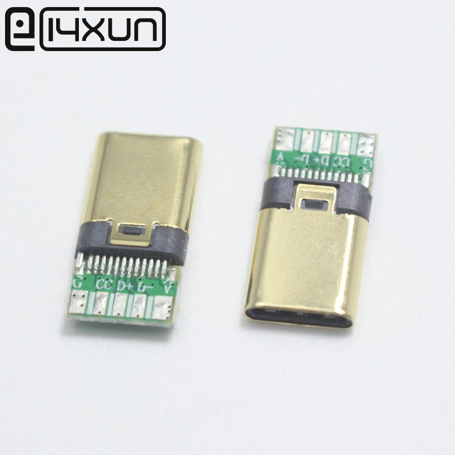 

10pcs DIY OTG USB-3.1 5Pin Welding Male Plug USB 3.1 Type C Connector with PCB Board Plugs Copper Data Line Terminal for Android
