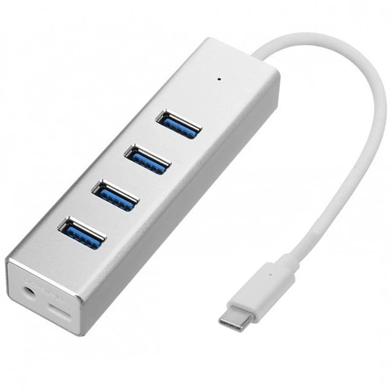 Aluminium USB Hub Type C To 4 USB HUB 3 0 Expander Portable 4 Port USB 1