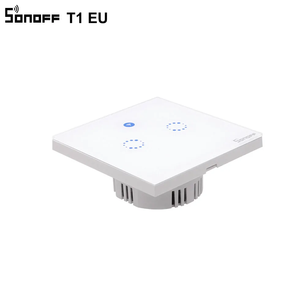 Интеллектуальный выключатель света Sonoff T1 Smart Wi-Fi настенный сенсорный выключатель ЕС выключатель света 1 Gang 2 Gang Touch/Wifi/433 RF/APP дистанционный контроллер для умного дома работать с Alexa