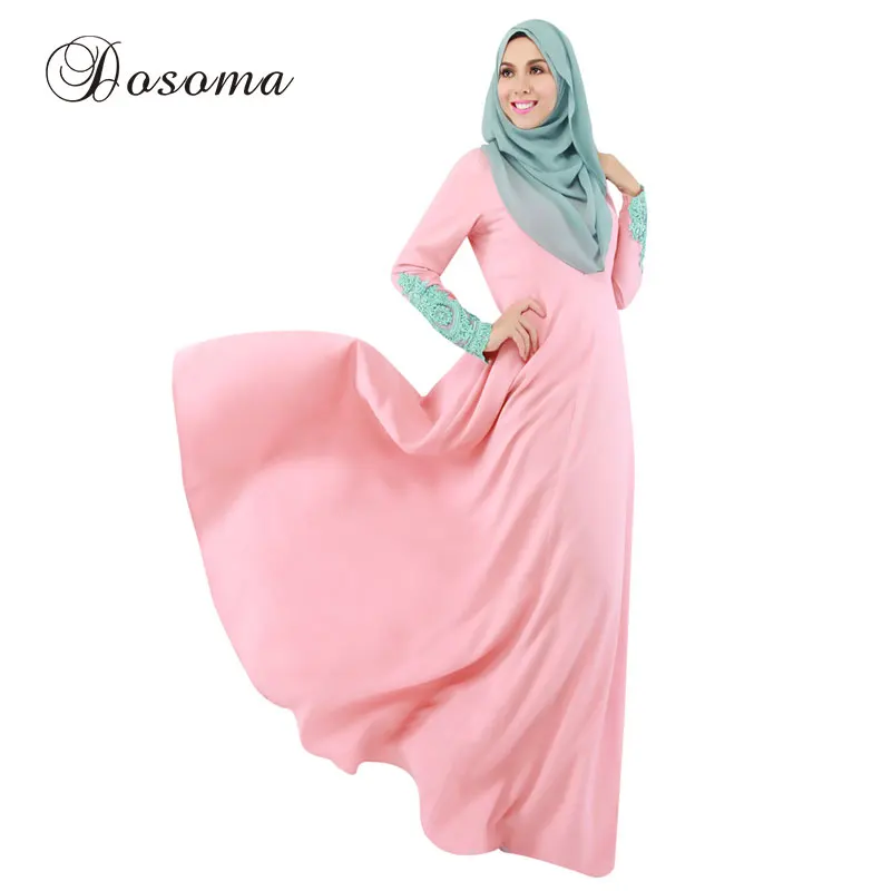 Brand Style Muslim Maxi Dress Arabic Clothing Islamic Dresses Vestido Turkish Instant Hijab