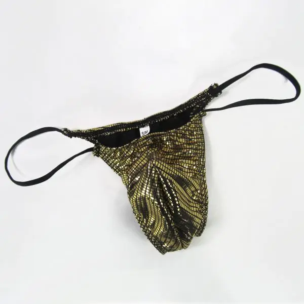Mens Thongs String Underwear Gold Silver Micro Small Pouch T back G4203