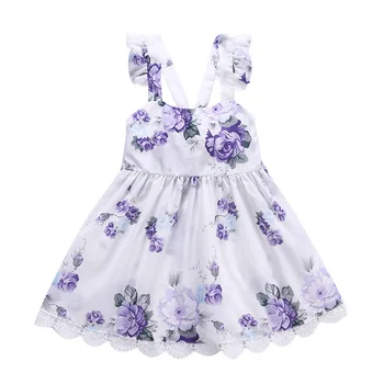 

Fashion Toddler Kids Baby Girls Clothes Flower Dress Lace Floral Party Dresses Children Clothing