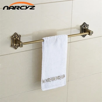 

Towel Bars Single Rail Antique Solid Brass Wall Shelf Towel Rack Hanger Bath Shelves Bathroom Accessories Towel Holder 9127K