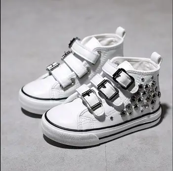 

2019 new children's canvas shoes princess shoes children's shoes high-top leather casual shoes fashion Liu Ding Martin boots