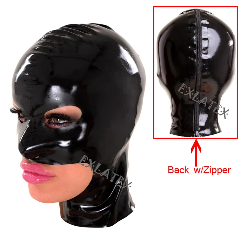 Латексная Фетиш маска для взрослых женская с молнией латексная маска|latex bondage
