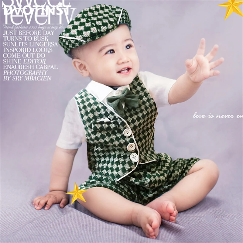 Dvotinst для маленьких мальчиков и девочек, реквизит для фотосъемки новорожденных, наряды, цветочные платья, шляпа, набор для 6-12 м, фотостудия - Цвет: Q-1074