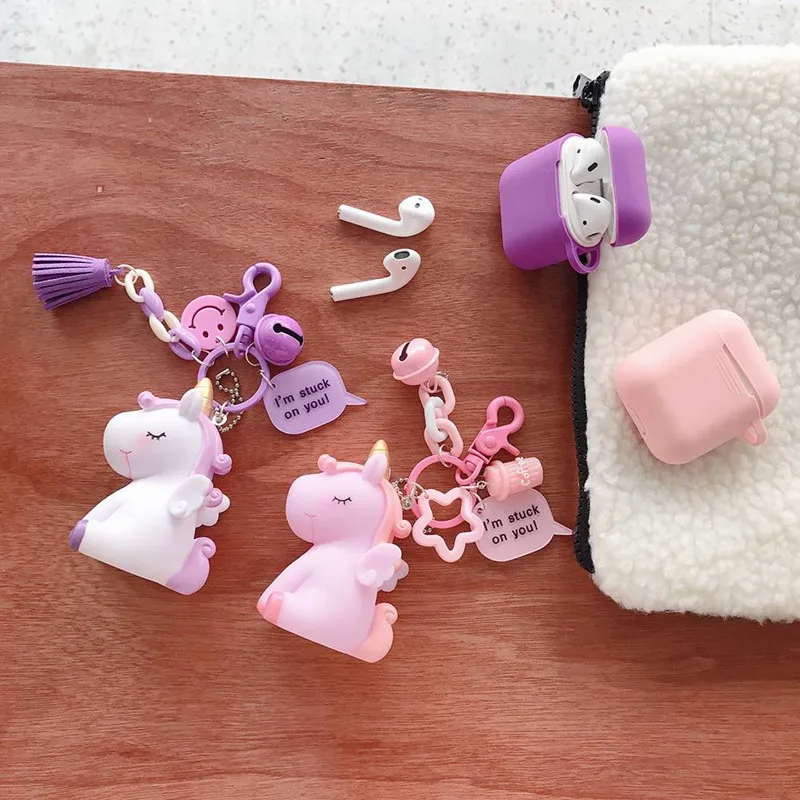 

Cute Cartoon Headphone Cover Keychain Headset Set Headphone Box Accessories Silicone Case