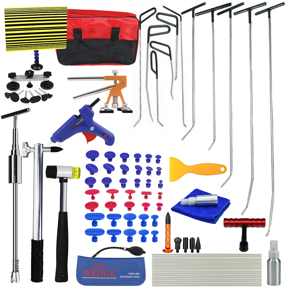 

PDR Rods Hook Tools Paintless Dent Repair Car Dent Repair Dent Removal Reflector Board Dent Puller Lifter Glue Gun Tap Down Tool