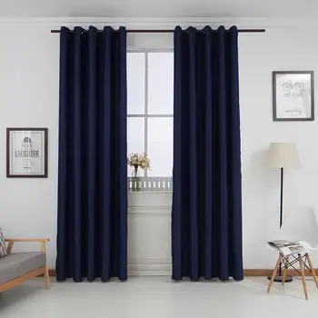 

Adeeing Solid Colour Blackout Curtain Elegant Drape for Home Hotel Decoration 1PC