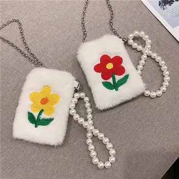 

2019 Summer New Fashion Mini Pearl Bags for Women Canvas Handbags Female Casual Embroidery Chains Messenger Bags Shoulder Bags