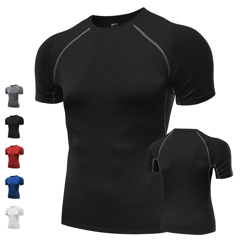 2016 Short Sleeve fitness bodybuilding T Shirt Sport Fitness Shirt Men Gym font b Running b