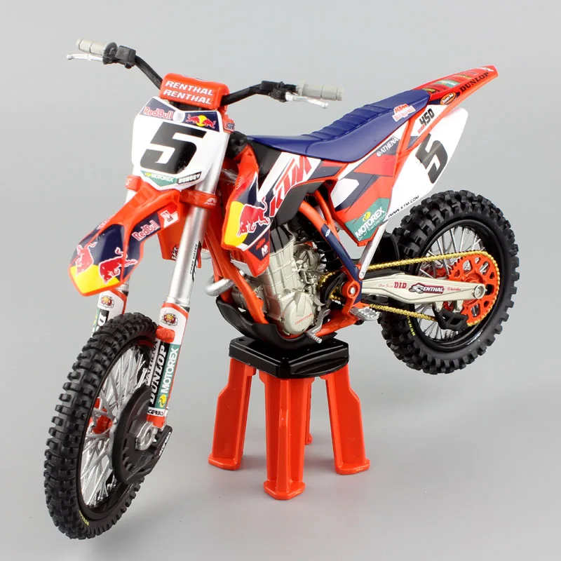 FREE SHIPPING KTM 350 SX  1:12 DIE CAST NEW RAY TOY DIRTBIKE W/ STAND $$NEW$$